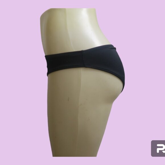 PINK Victoria's Secret plain basic swim bottoms in black/pink size medium. - Picture 5 of 7